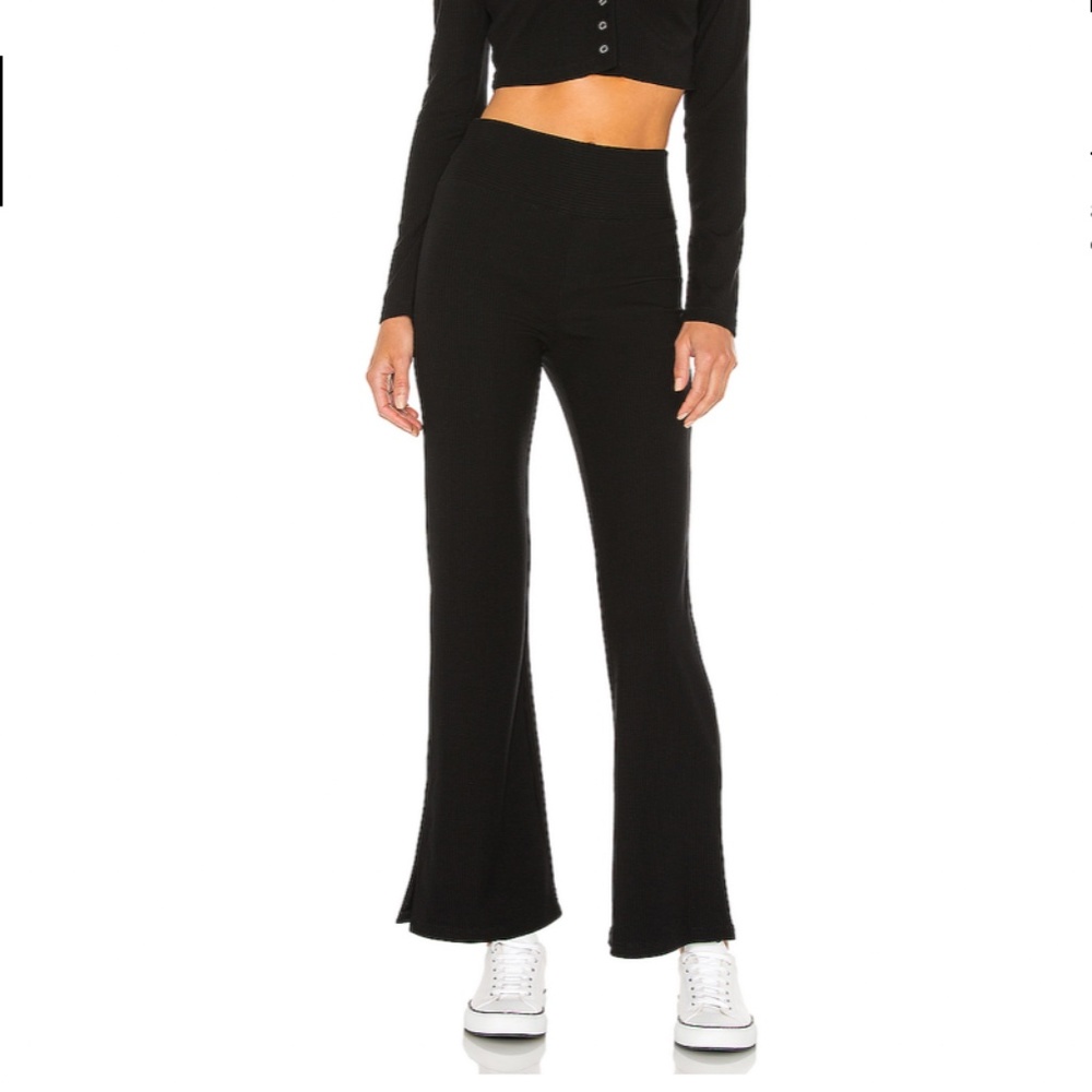 Revolve Year of Ours Black Flare Knit Lounge Pants